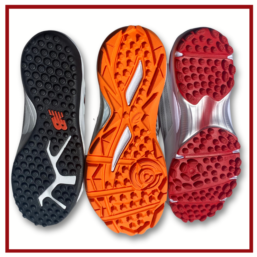 Turf shoe rubber soles